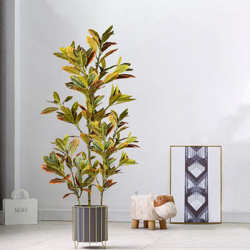 Ficus Lyrata Tree - 120 ซม.ขนาดใหญ่ปลอม Ficus Tree ประดิษฐ์ Tropical