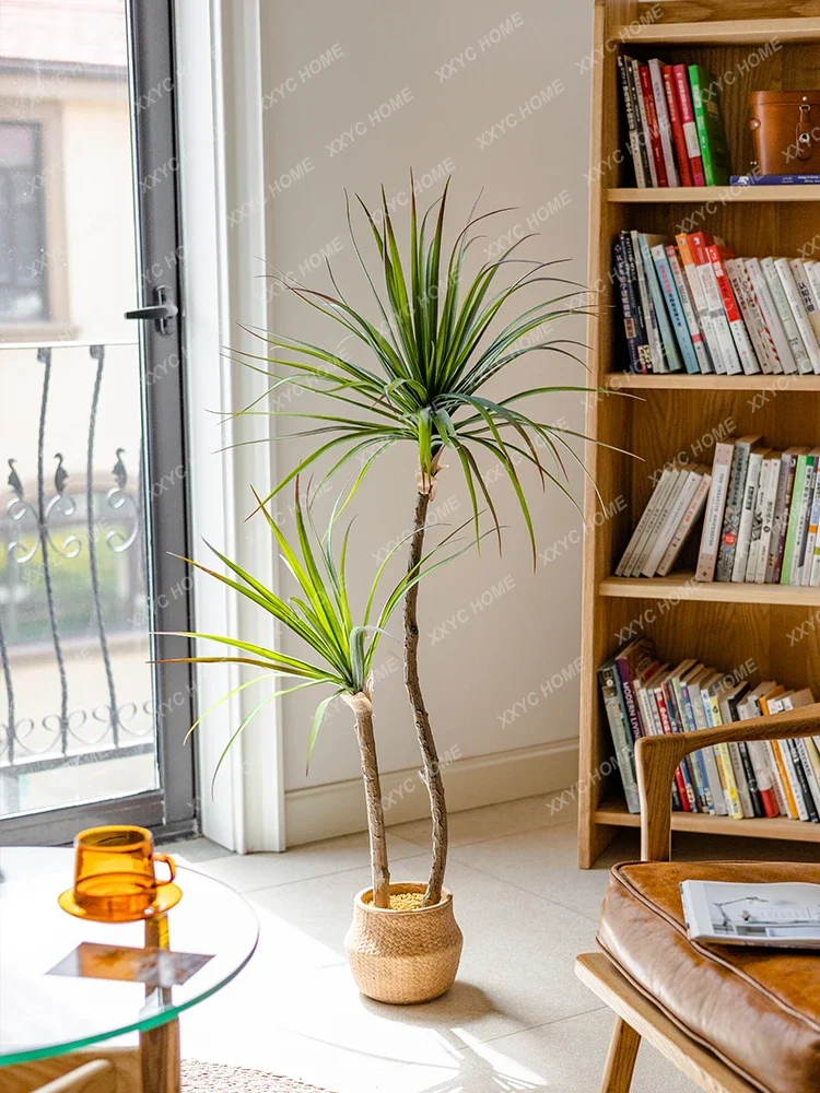 Dracaena Marginata - หรูหราจําลองพืชสีเขียว Agave ปลอมต้นไม้ Dracaena Marginata หม้อพืชห้องนั่งเล่นในร่มตกแต่ง