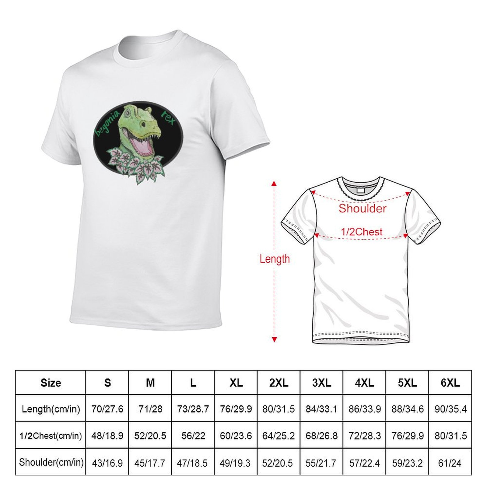 เสื้อยืด T rex begonia แบบพื้น - Begonia Rex บทวิจารณ์และราคา
